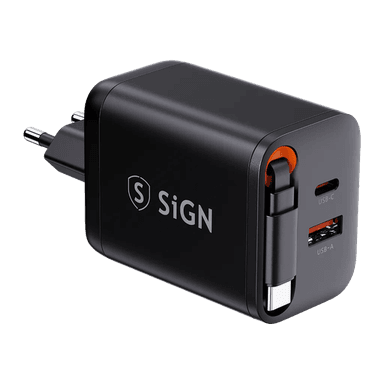 Sign GaN hurtiglader 40W USB-C/USB-A