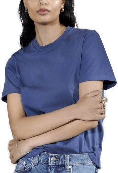 Bread & Boxers Crew Neck Denimblå Dame