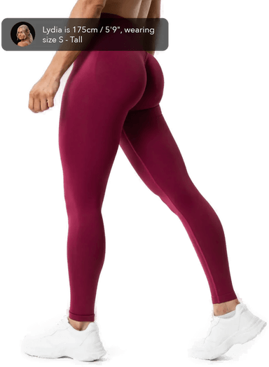 Relode Dam Aura Seamless Scrunch Tights - Cherry L/Tall