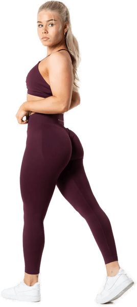 Relode Dam Aura Seamless Scrunch Tights - Fig Red - M