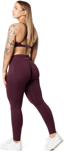 Relode Dam Aura Seamless Scrunch Tights - Fig Red - XL