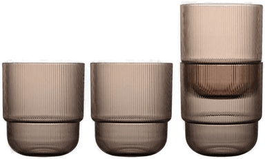 Sagaform Billi vannglass 40 cl 4 stk brun