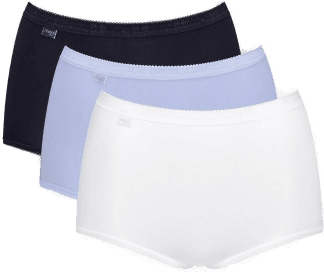 Sloggi Truser 3P Basic Plus Maxi Lysblå/Hvit