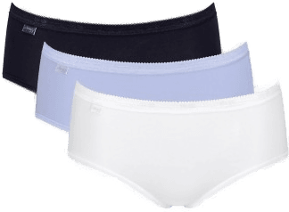 Sloggi Basic Plus Midi Truser 3P Lysblå/Hvit