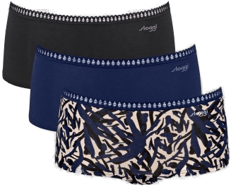 Sloggi GO Crush Hipster Shorts 3P Svart/Blå