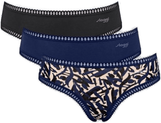 Sloggi GO Crush Hipster Briefs 3P Svart/Blå