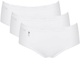 Sloggi Pearl Midi Truser 3P Hvit
