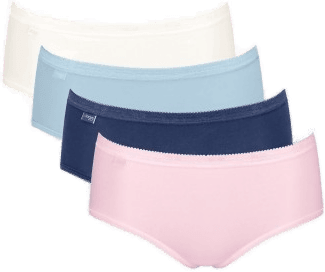 Sloggi Basic Plus Midi Truser 4P Hvit/Rosa