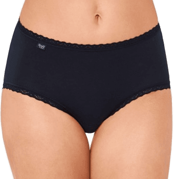 Sloggi 24/7 Cotton Lace Midi Truse Svart