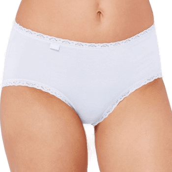 Sloggi Cotton Lace Midi Briefs 3P Hvit
