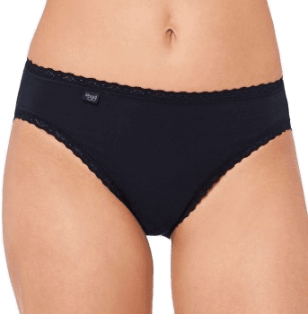 Sloggi Cotton Lace Tai Briefs 3P Svart