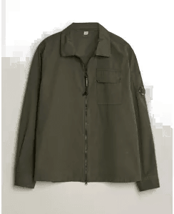 Cp Company Garment Dyed Zip Overshirt