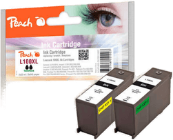 Peach Lexmark 100 Blekkpatron - Svart 2-pk.