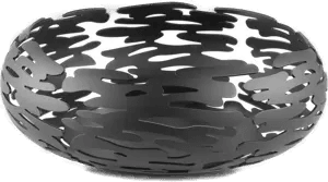 Alessi Barknest rund kurv svart