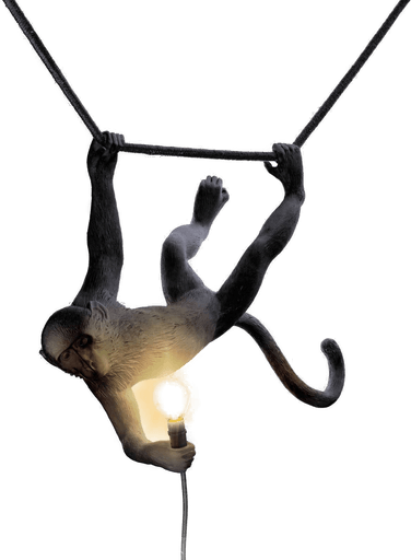 Seletti Monkey-lampe, svart