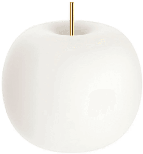 Kdln Kushi bordlampe, messing/hvit, Ø 33 cm