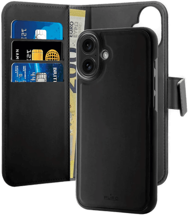 Puro Flip Deksel 2-i-1 iPhone 16 Svart