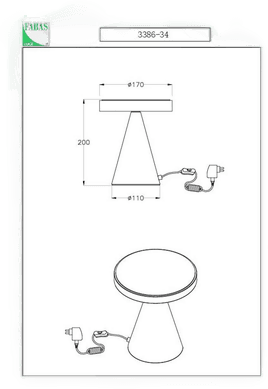 Fabas Luce Neutra LED-bordlampe 20 cm