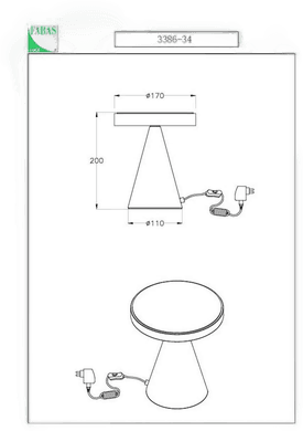 Fabas Luce Neutra LED-bordlampe 20 cm