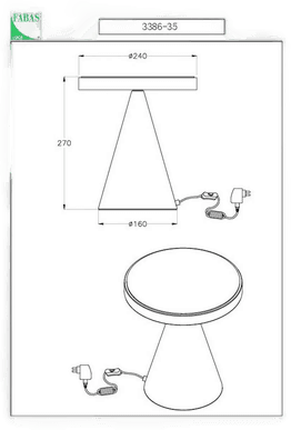 Fabas Luce Neutra LED-bordlampe 27 cm matt gull