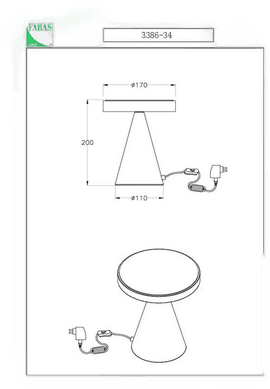 Fabas Luce Neutra LED-bordlampe, svart