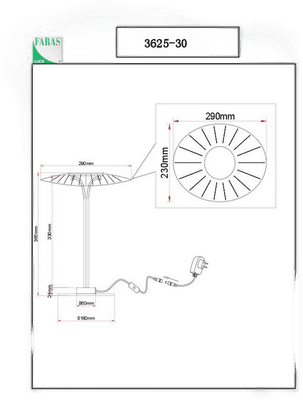 Fabas Luce LED-bordlampe Vela, 36 cm