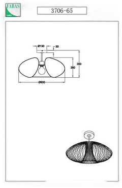 Fabas Luce Fassa taklampe, svart, Ø 60 cm