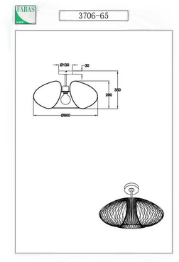 Fabas Luce Fassa taklampe, Ø 60 cm