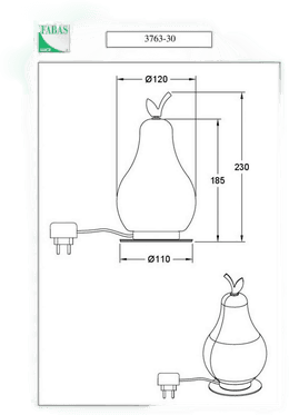 Fabas Luce Wilma LED-bordlampe, grønn/messing