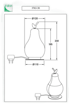 Fabas Luce Wilma LED-bordlampe, oransje/messing