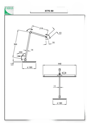Fabas Luce LED-skrivebordslampe Beba, antrasitt
