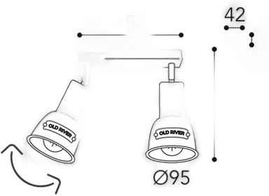 Moretti Luce Azali 1548.E27 taklampe antikk messing