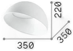 Ideallux Corolla-2 taklampe, hvit, Ø 35 cm