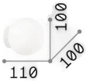 Ideallux Mapa vegglampe Ø 10 cm opalt glass