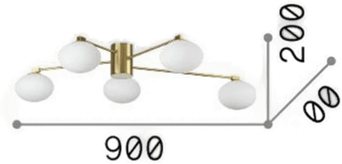 Ideallux Hermes taklampe 90 cm