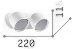 Ideallux Dodo vegglampe svart 2 lyskilder