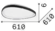 Ideallux Gemini LED taklampe, svart, 61 cm