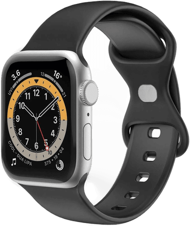 Celly silikonreim Apple Watch 42/44/45mm - Svart