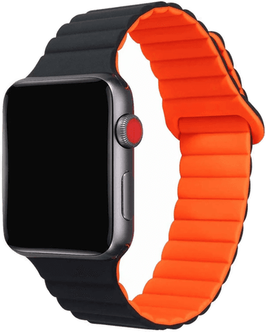 Celly Magnetisk Apple Watch-rem 42/44/45 mm svart/oransje