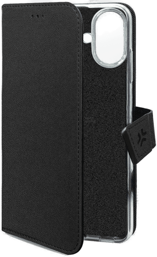 Celly Wally Wallet Case iPhone 16e Svart