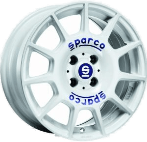 Sparco Terra White Blue Lettering 7x16 4/108 ET25 B65.1
