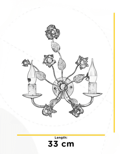 Onli Carolina vegglampe, elfenben, 2 lyskilder