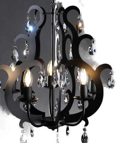 Onli Lysekrone Jane svart 5 lyskilder