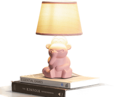 Onli Monkey bordlampe, rosa, 28 cm