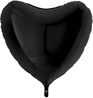 Ballongkungen Folieballong Hjerte Stor Svart