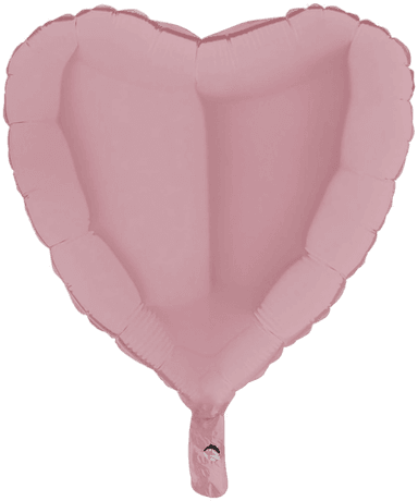 Ballongkungen Folieballong Hjerte Matt Pastellrosa 91 cm