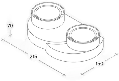 Tecnico By Sforzin Demetra vegglampe, hvit, 2 lyskilder