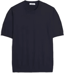 Gran Sasso Heavy Knitted T-Shirt Navy