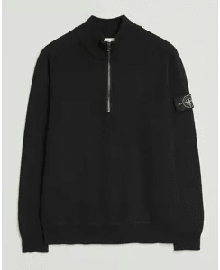 Stone Island Ribbed Half Zip Black