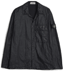 Stone Island Garment Dyed Nylon Overshirt Black